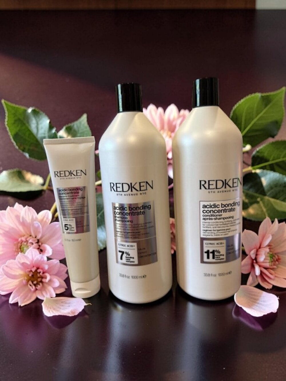 Redken Acidic Bonding Concentrate Shampoo, Conditioner Liter Leave-In Treatment